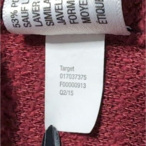 Mossimo Supply Red/Black Buffalo Plaid Poncho Cardigan Open Cape Fringe S/M - Picture 5 of 16